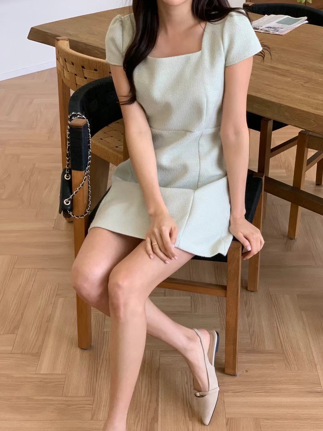 EEYOU韓國直郵女士新款人氣真品25春夏熱賣職業時尚休閑連衣裙EEYOU連衣裙