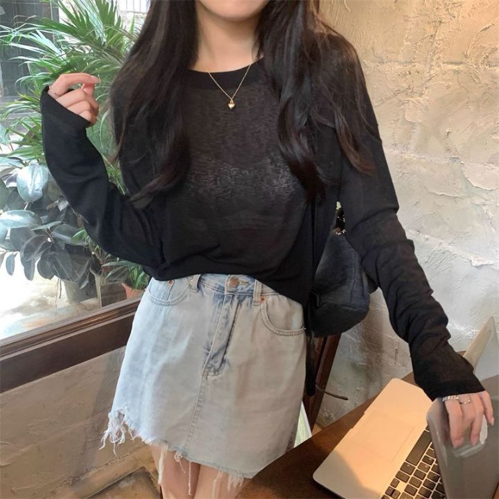 STAY HERE東大門代購女裝新品人氣25春夏時尚熱賣長袖T恤亞麻STAY HERE長袖T恤