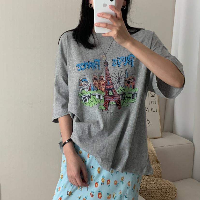 FROMJINI韓國直郵女裝新款熱賣職業人氣25春夏休閑真品時尚T恤FROMJINIT恤