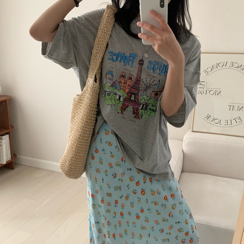 FROMJINI韓國直郵女裝新款熱賣職業人氣25春夏休閑真品時尚T恤FROMJINIT恤