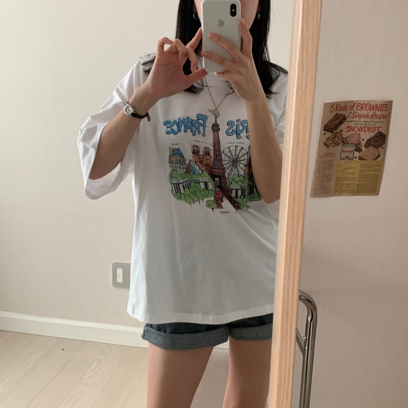 FROMJINI韓國直郵女裝新款熱賣職業人氣25春夏休閑真品時尚T恤FROMJINIT恤