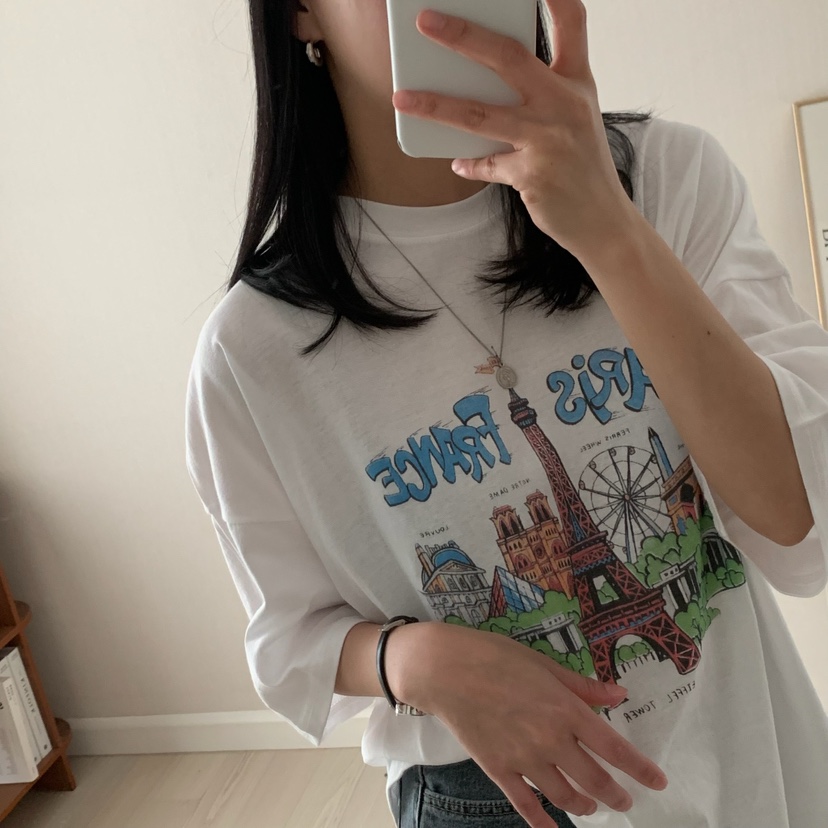 FROMJINI韓國直郵女裝新款熱賣職業人氣25春夏休閑真品時尚T恤FROMJINIT恤