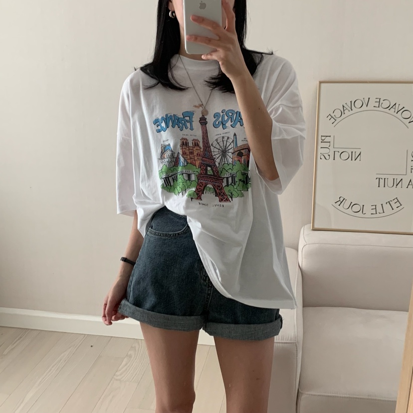 FROMJINI韓國直郵女裝新款熱賣職業人氣25春夏休閑真品時尚T恤FROMJINIT恤
