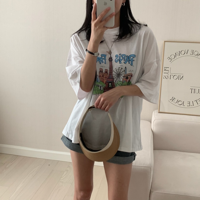 FROMJINI韓國直郵女裝新款熱賣職業人氣25春夏休閑真品時尚T恤FROMJINIT恤