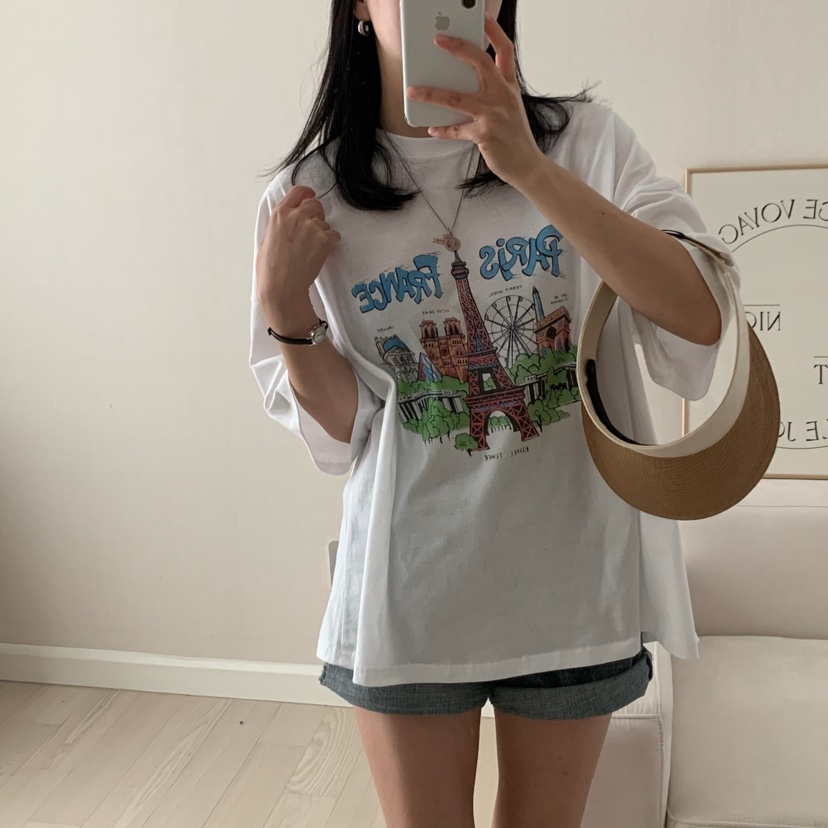 FROMJINI韓國直郵女裝新款熱賣職業人氣25春夏休閑真品時尚T恤FROMJINIT恤