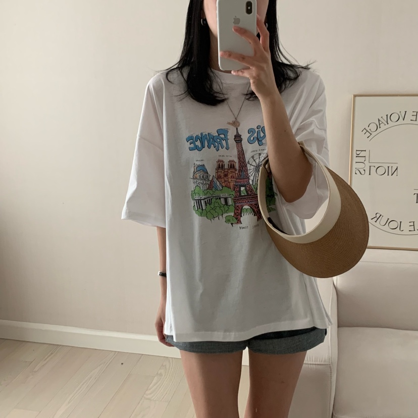 FROMJINI韓國直郵女裝新款熱賣職業人氣25春夏休閑真品時尚T恤FROMJINIT恤圖色2