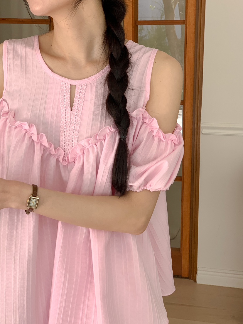 RE:FRESH-L東大門實拍女士新款推薦25春夏人氣真品襯衫蕾絲衫RE:FRESH襯衫/蕾絲衫