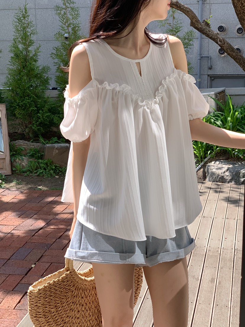 RE:FRESH-L東大門實拍女士新款推薦25春夏人氣真品襯衫蕾絲衫RE:FRESH襯衫/蕾絲衫