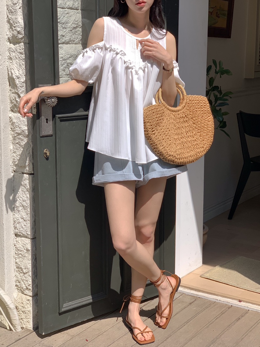 RE:FRESH-L東大門實拍女士新款推薦25春夏人氣真品襯衫蕾絲衫RE:FRESH襯衫/蕾絲衫