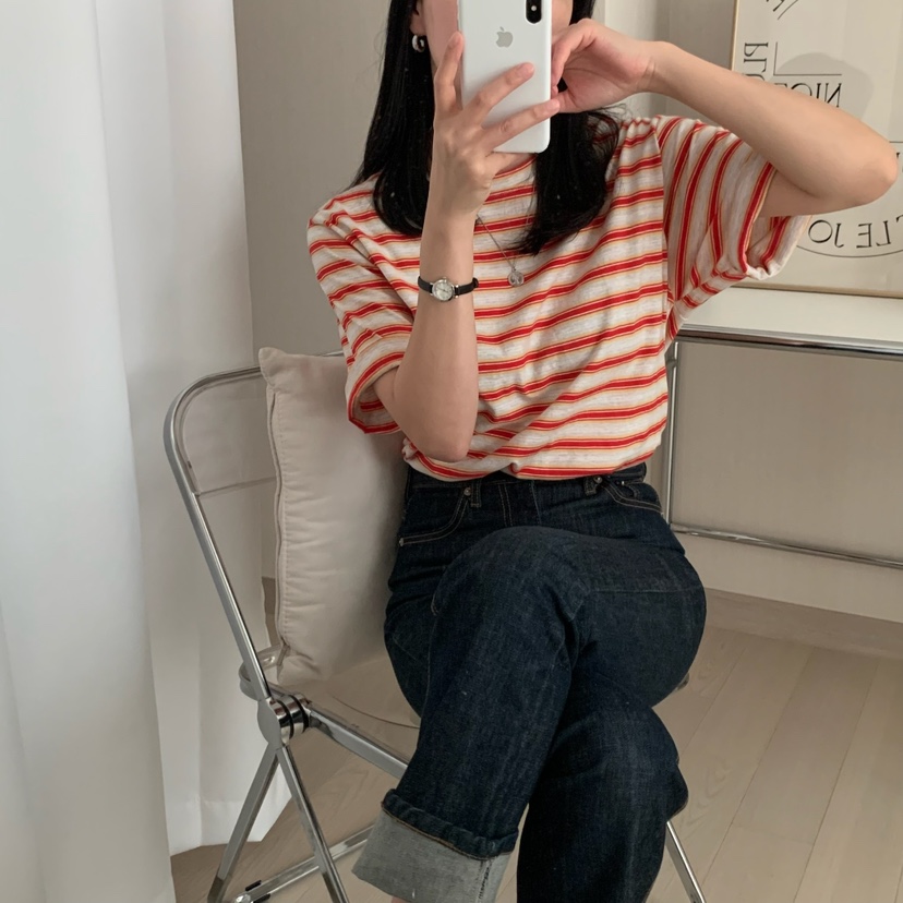 HELLO JINI韓國代購女士新款時尚職業熱賣推薦25春夏人氣T恤HELLO JINIT恤