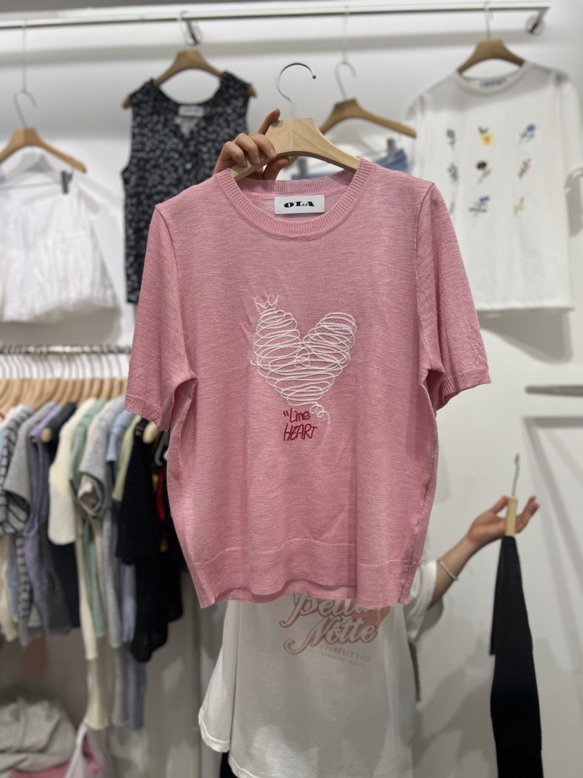 OLA韓國直郵女裝新品職業人氣休閑25春夏時尚熱賣推薦真品T恤mellor/OLAT恤圖色2