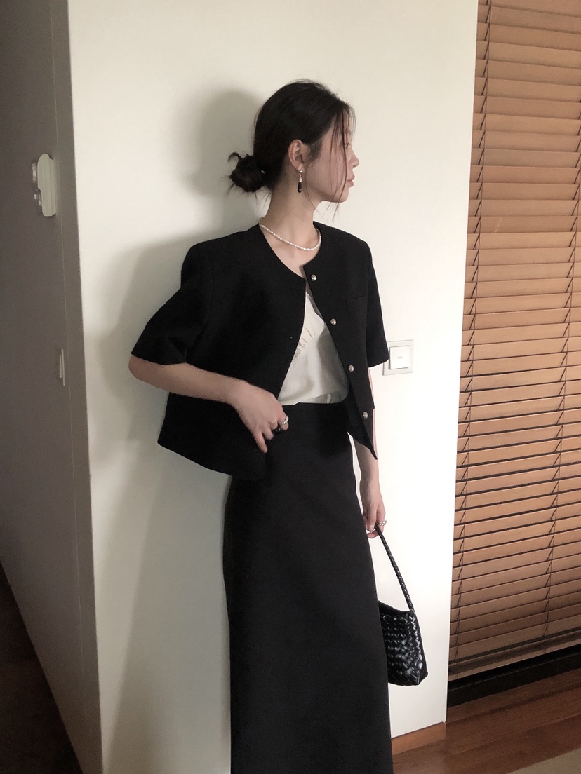 LE BUTTER韓國代購女士新款職業時尚25春夏熱賣夾克粗花呢LE BUTTER夾克