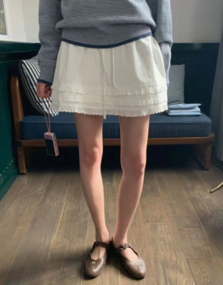 STAY HERE韓國直郵女士新款25春夏推薦休閑時尚熱賣職業短裙STAY HERE短裙