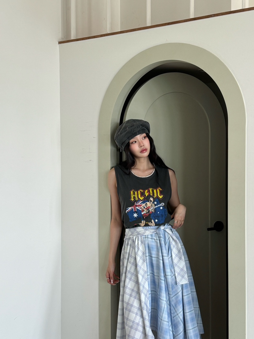 MAISONDEGLORY韓國直郵女士新款25春夏休閑熱賣吊帶背心復古MAISON DE GLORY吊帶/背心
