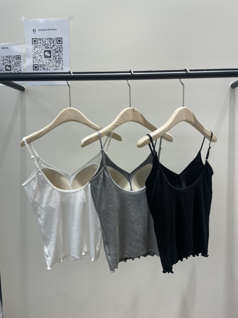 NEOUL韓國直郵女裝新品熱賣推薦25春夏真品休閑時尚吊帶背心NEOUL/ahin雙領標簽吊帶/背心