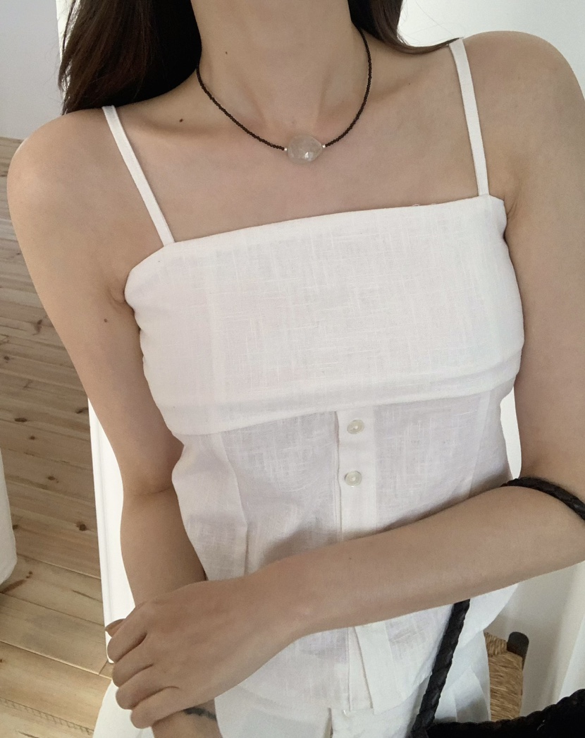 ALATE東大門代購女士新款休閑時尚熱賣真品25春夏吊帶背心亞麻LEGACY吊帶/背心