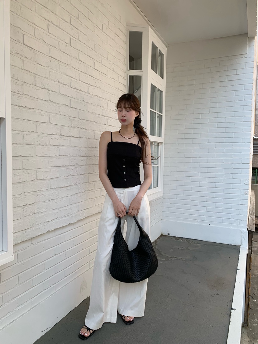 ALATE東大門代購女士新款休閑時尚熱賣真品25春夏吊帶背心亞麻LEGACY吊帶/背心