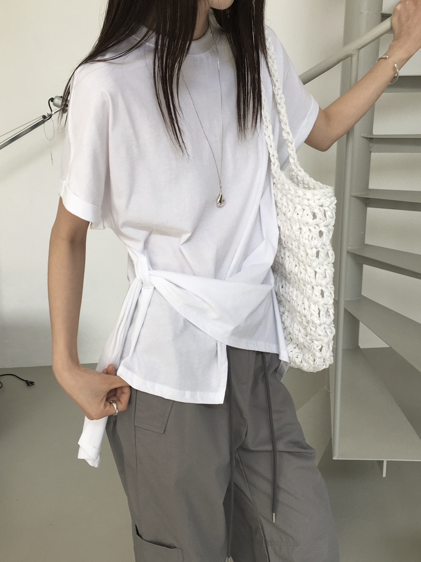 MONDAYMORING東大門實拍女士新品25春夏熱賣推薦休閑T恤腰帶MONDAYMORINGT恤