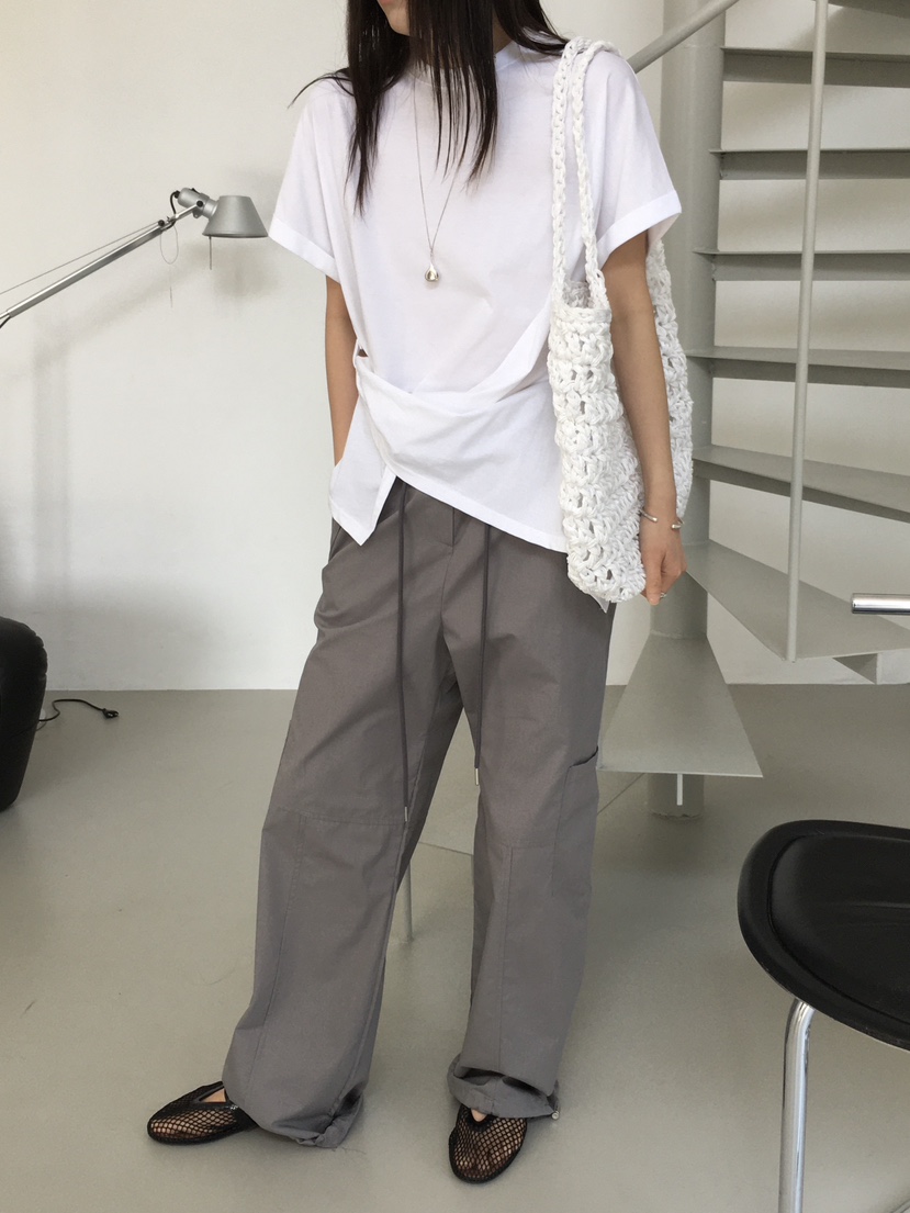 MONDAYMORING東大門實拍女士新品25春夏熱賣推薦休閑T恤腰帶MONDAYMORINGT恤