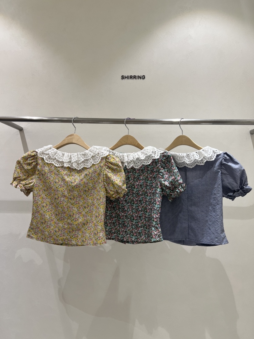 SHIRRING東大門代購女裝新品人氣25春夏熱賣時尚襯衫蕾絲衫SHIRRING襯衫/蕾絲衫