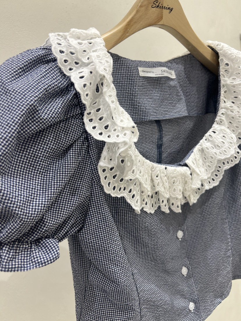 SHIRRING東大門代購女裝新品人氣25春夏熱賣時尚襯衫蕾絲衫SHIRRING襯衫/蕾絲衫