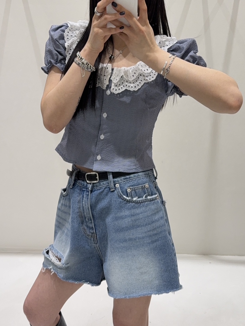 SHIRRING東大門代購女裝新品人氣25春夏熱賣時尚襯衫蕾絲衫SHIRRING襯衫/蕾絲衫