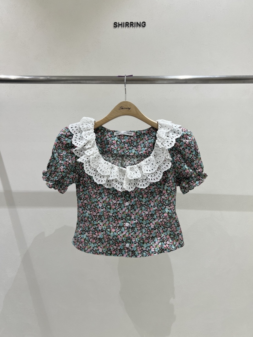 SHIRRING東大門代購女裝新品人氣25春夏熱賣時尚襯衫蕾絲衫SHIRRING襯衫/蕾絲衫圖色3