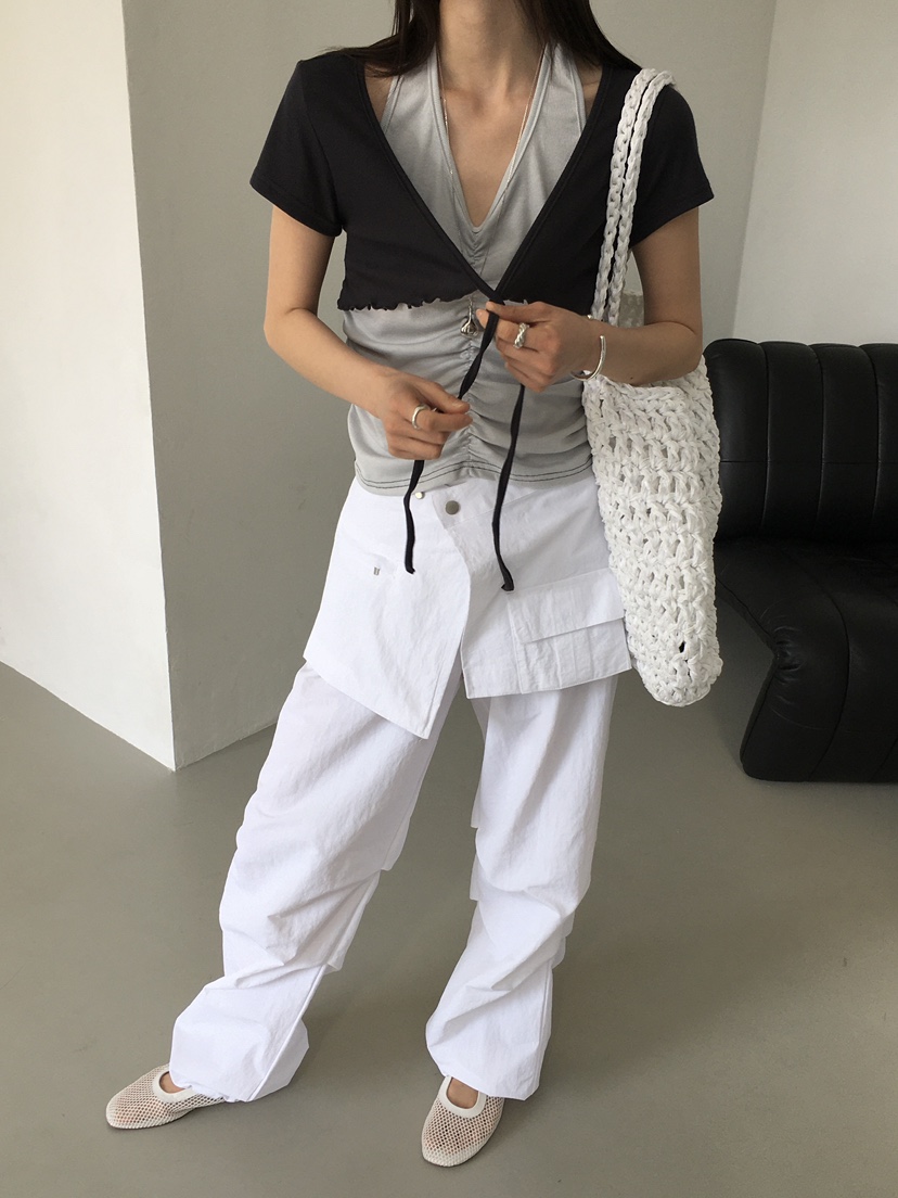 MONDAYMORING韓國代購女裝新品時尚休閑職業25春夏推薦真品T恤MONDAYMORINGT恤