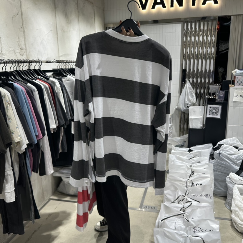VANTA直郵韓國代購㊣女裝新品時尚推薦熱賣休閑25春夏長袖T恤VANTA長袖T恤