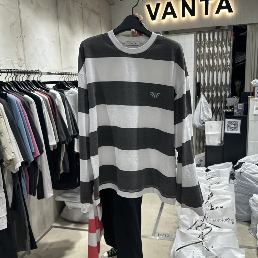 VANTA直郵韓國代購㊣女裝新品時尚推薦熱賣休閑25春夏長袖T恤VANTA長袖T恤圖色2
