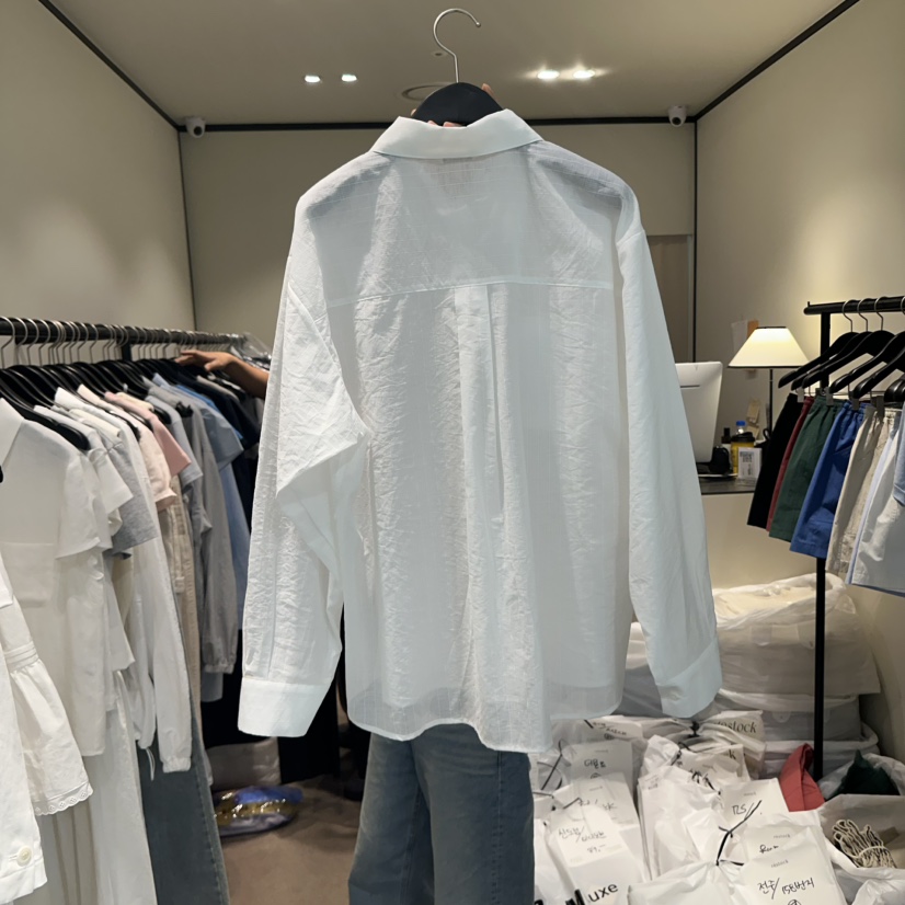 RE STOCK直郵韓國代購㊣女裝新款人氣熱賣休閑25春夏襯衫蕾絲衫RE STOCK襯衫/蕾絲衫