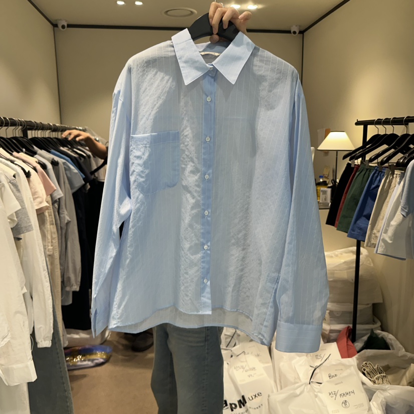 RE STOCK直郵韓國代購㊣女裝新款人氣熱賣休閑25春夏襯衫蕾絲衫RE STOCK襯衫/蕾絲衫