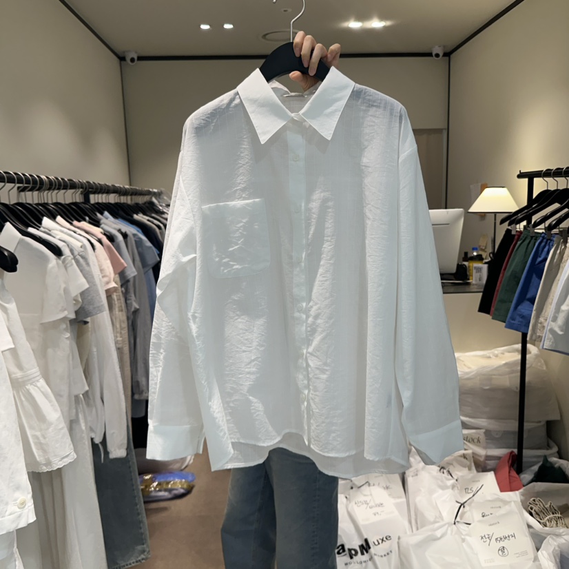 RE STOCK直郵韓國代購㊣女裝新款人氣熱賣休閑25春夏襯衫蕾絲衫RE STOCK襯衫/蕾絲衫圖色2