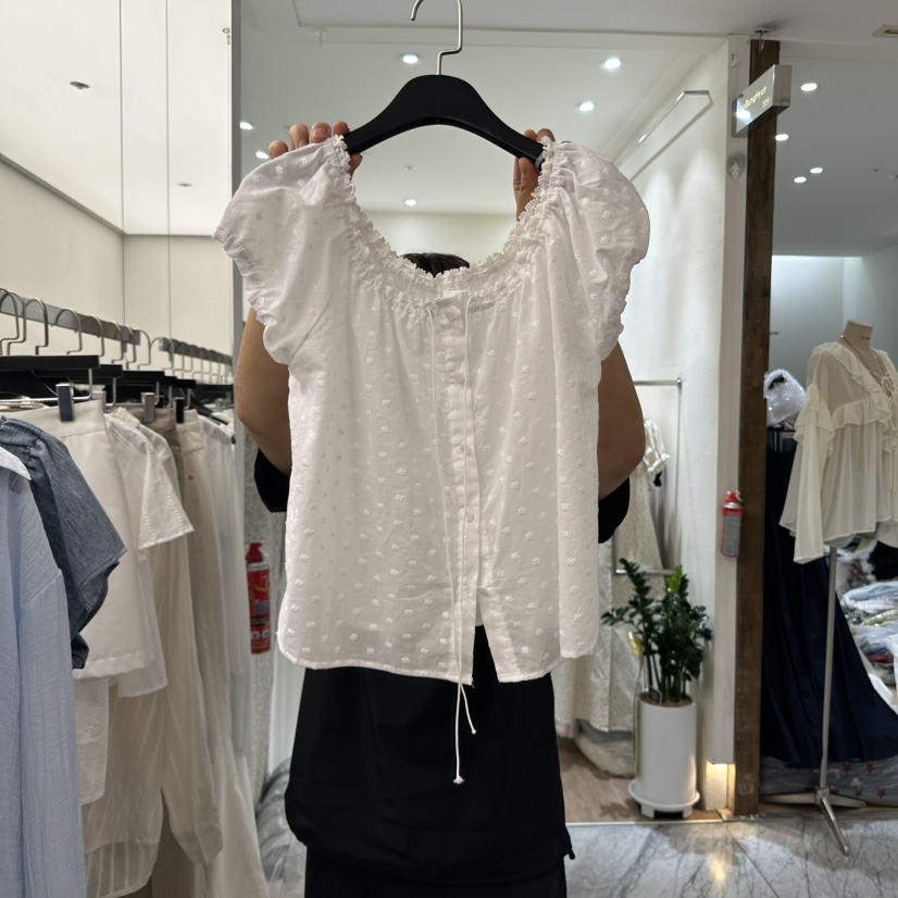 MOANA韓國㊣直郵東大門代購女裝新款25春夏休閑時尚襯衫蕾絲衫MOANA襯衫/蕾絲衫
