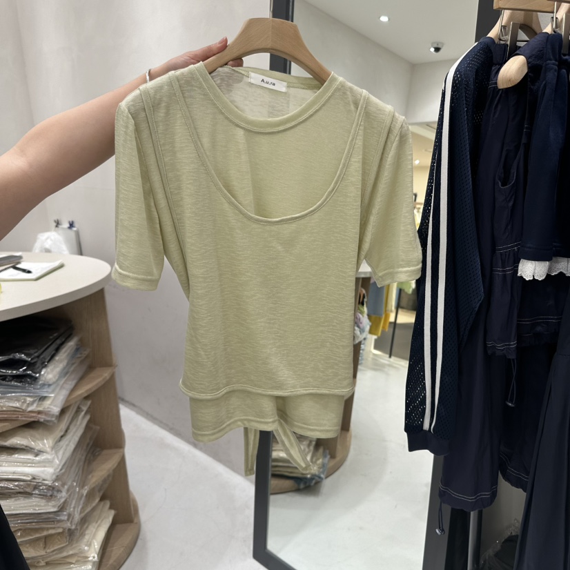 AURA直郵韓國代購㊣女裝新品熱賣25春夏時尚推薦人氣套裝亞麻Au ra套裝圖色2