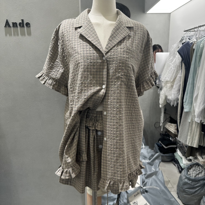ANDE韓國直郵㊣東大門實拍女裝新品25春夏時尚推薦襯衫蕾絲衫ANDE襯衫/蕾絲衫圖色1