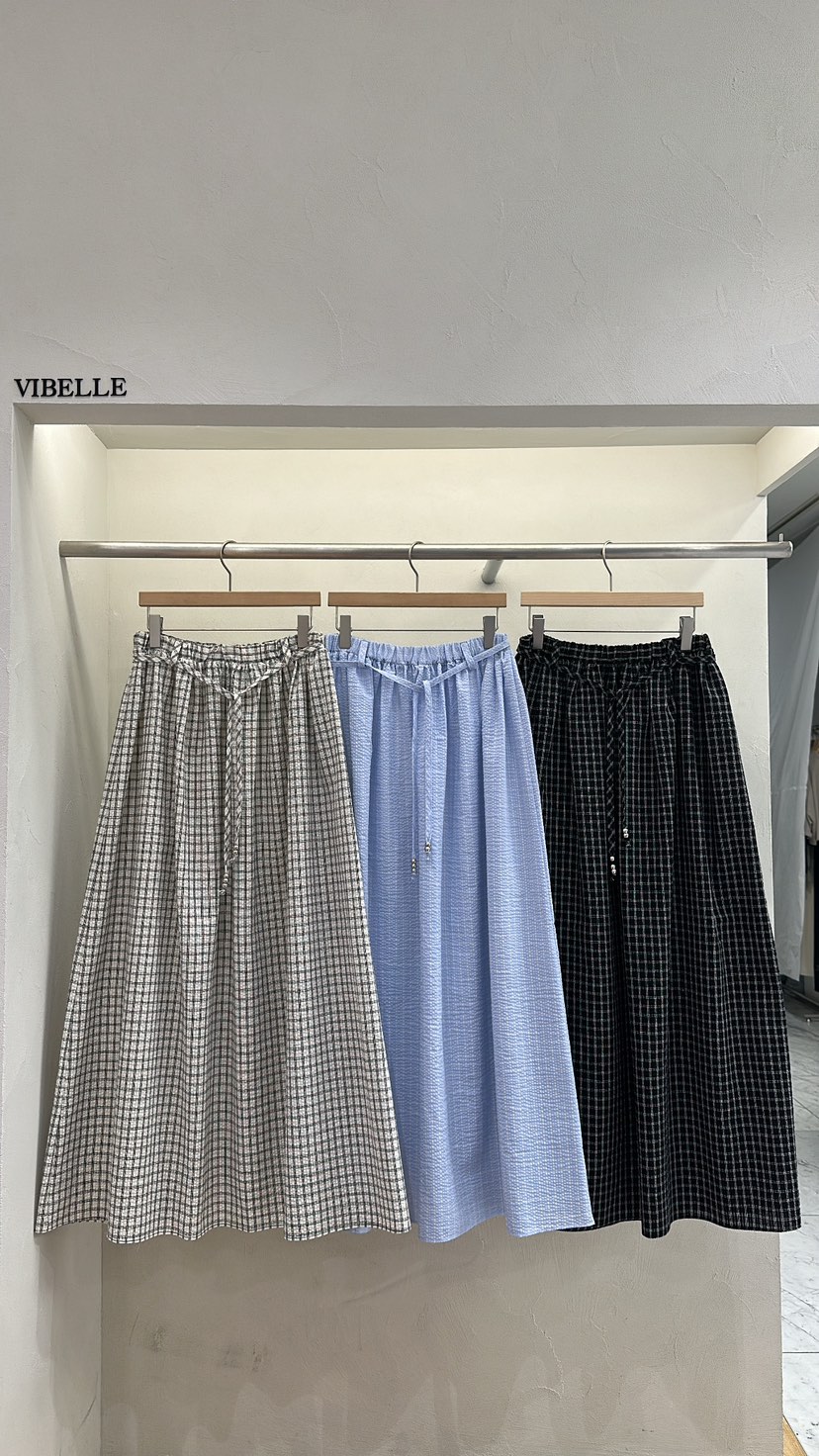 VIBELLE韓國㊣直郵東大門代購女裝新品時尚休閑推薦長裙含腰繩VIBELLE長裙
