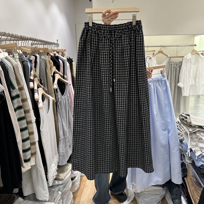 VIBELLE韓國㊣直郵東大門代購女裝新品時尚休閑推薦長裙含腰繩VIBELLE長裙圖色3