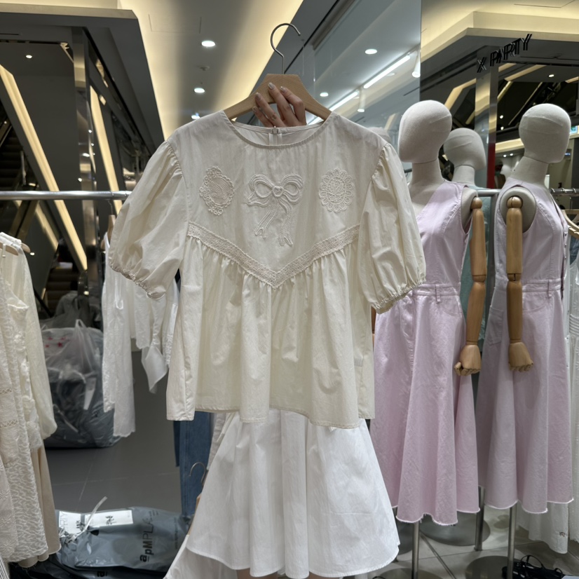 XPARTY韓國直郵㊣東大門實拍女裝新品25春夏推薦襯衫蕾絲衫XPARTY襯衫/蕾絲衫圖色2