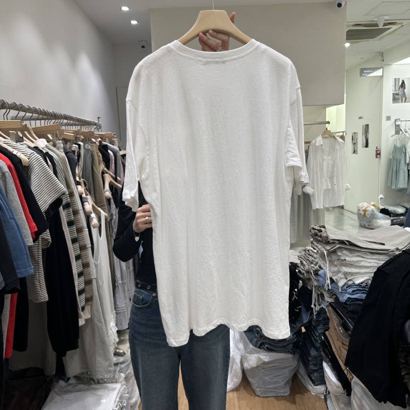 VIBELLE直郵韓國代購㊣女裝新品25春夏時尚推薦休閑T恤口袋VIBELLET恤