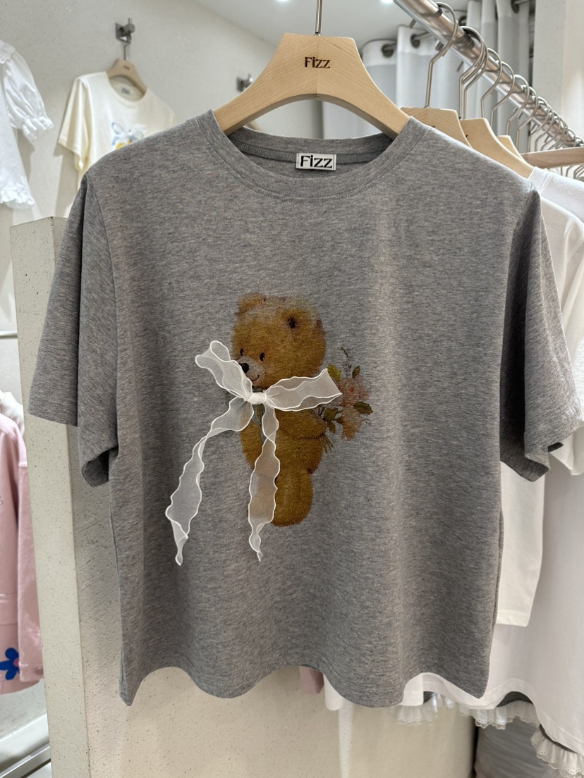 FIZZ韓國直郵㊣東大門實拍女裝新款休閑25春夏時尚熱賣推薦T恤FIZZT恤圖色2