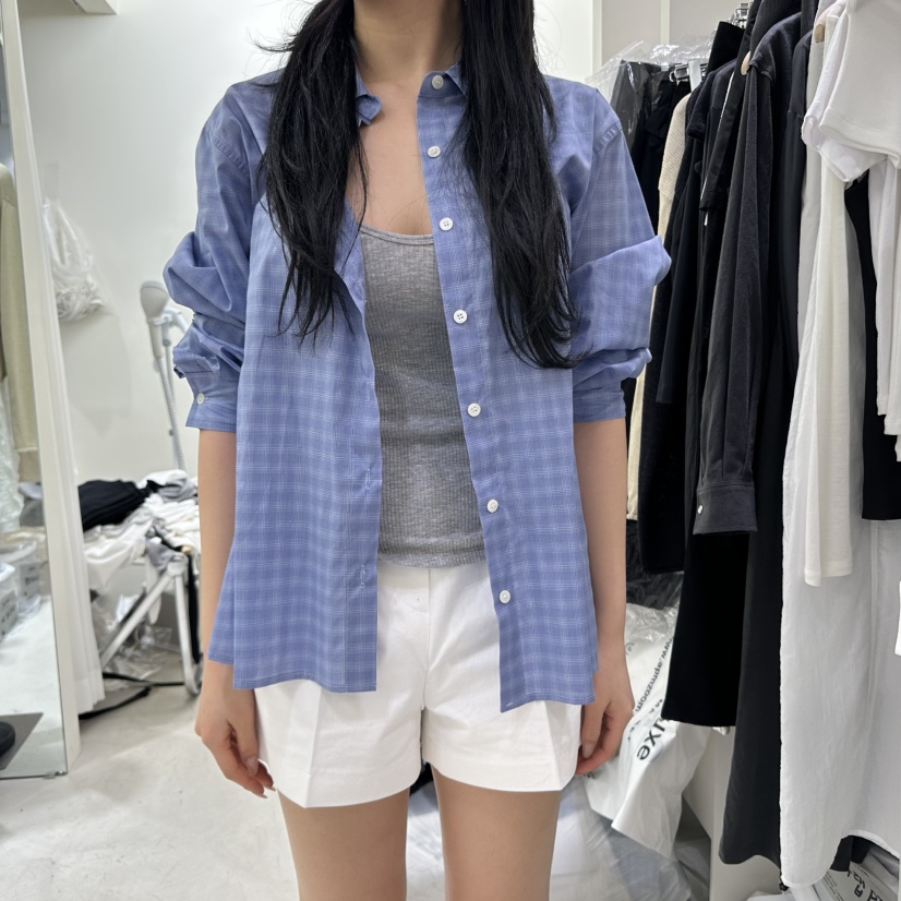ASHTOE韓國直郵㊣東大門實拍女裝新品25春夏襯衫蕾絲衫含腰繩格紋ASHTOE襯衫/蕾絲衫