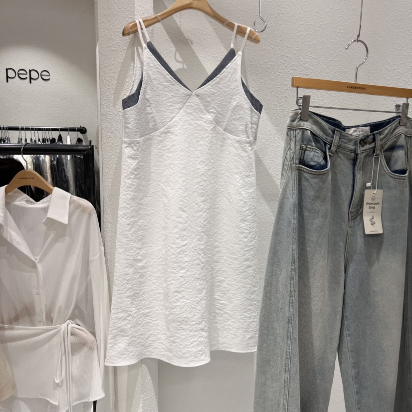 ALMOND PEPE直郵韓國代購㊣女裝新品推薦熱賣休閑25春夏連衣裙ALMOND PEPE連衣裙圖色1