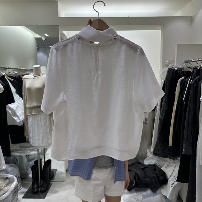 ASHTOE直郵韓國代購㊣女裝新品熱賣休閑時尚襯衫蕾絲衫含腰包ASHTOE襯衫/蕾絲衫