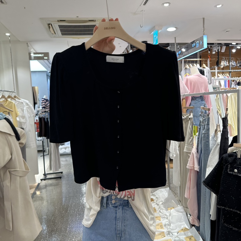 DELLING直郵韓國代購㊣女裝新品25春夏人氣推薦熱賣時尚針織衫DELLING針織衫圖色3