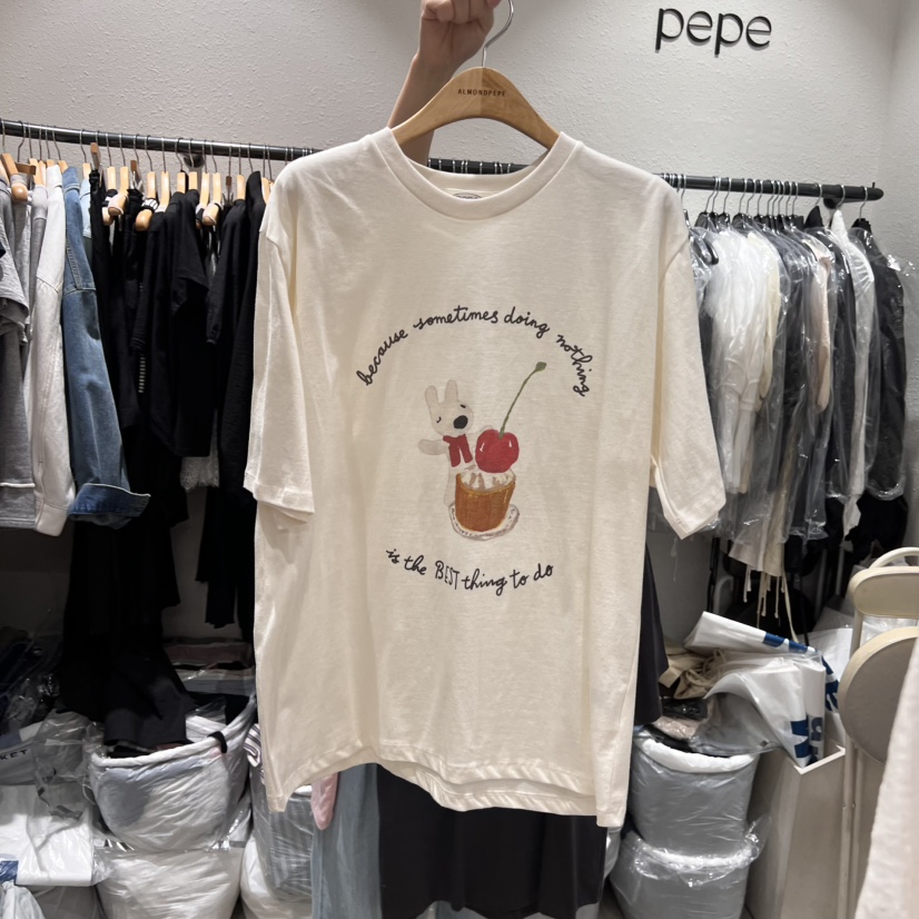 ALMOND PEPE直郵韓國代購㊣女裝新款推薦熱賣時尚休閑人氣T恤ALMOND PEPET恤