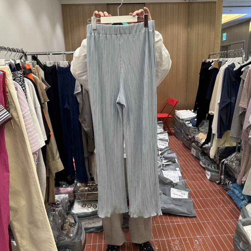 E/E/E韓國直郵㊣東大門實拍女裝新品熱賣25春夏休閑褲褶皺E/E/E休閑褲