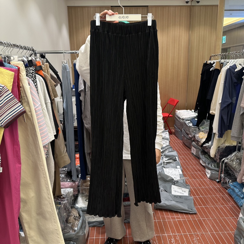 E/E/E韓國直郵㊣東大門實拍女裝新品熱賣25春夏休閑褲褶皺E/E/E休閑褲圖色5
