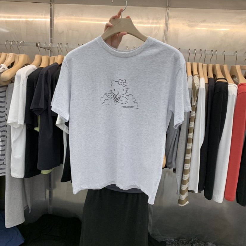 ESSENCE直郵韓國代購㊣女裝新品時尚休閑熱賣25春夏推薦T恤ESSENCET恤圖色2