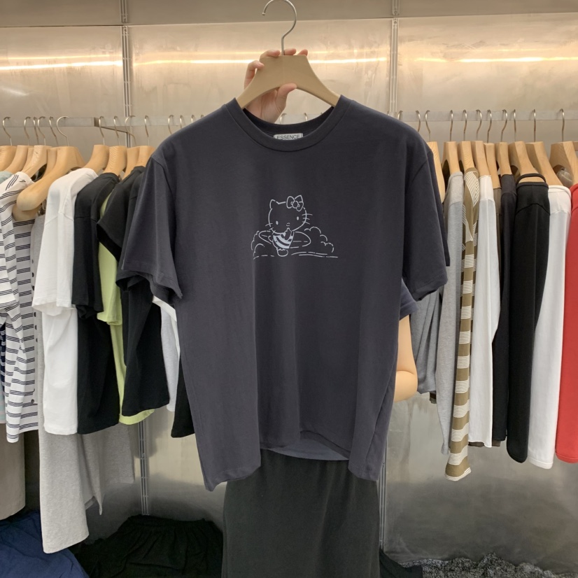 ESSENCE直郵韓國代購㊣女裝新品時尚休閑熱賣25春夏推薦T恤ESSENCET恤圖色3